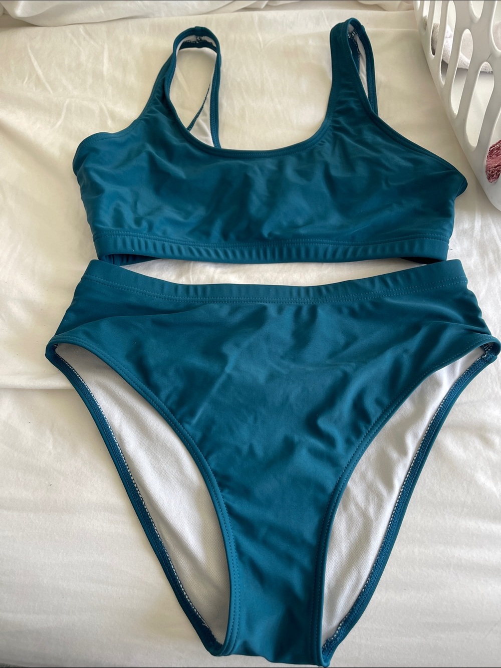 Teal High-Waist Bikini Set - Women Swim